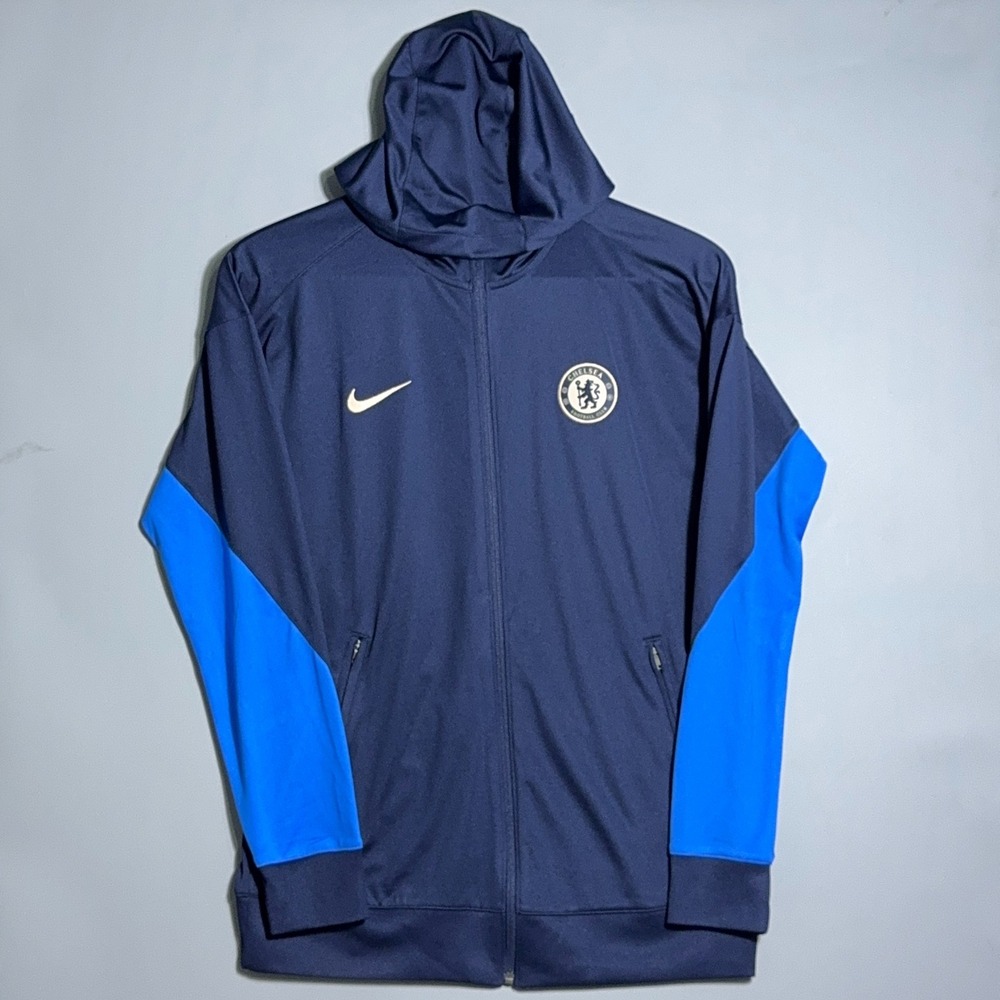 Nike Chelsea FC Full Zip Hoodie Mens Size Medium Blue Soccer‎ Strike